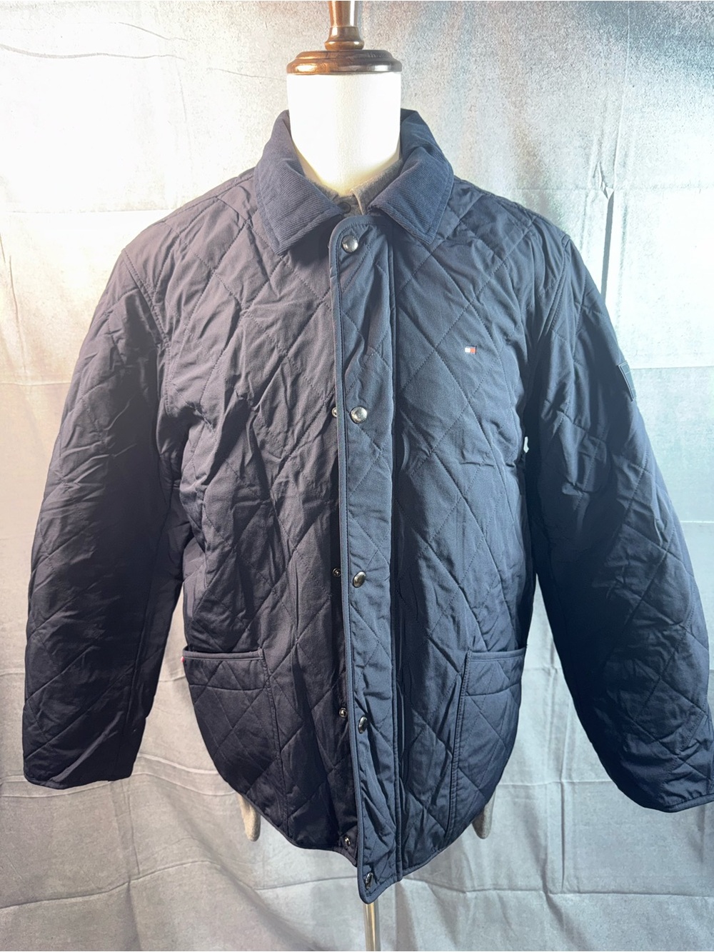 25A-Tommy Hilfiger Quilted Navy Field Jacket